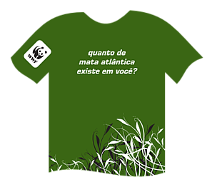 Camiseta exclusiva do Quiz Mata Atlântica em Jogo / ©: WWF-Brasil Camiseta exclusiva do Quiz Mata Atlântica em Jogo / ©: WWF-Brasil