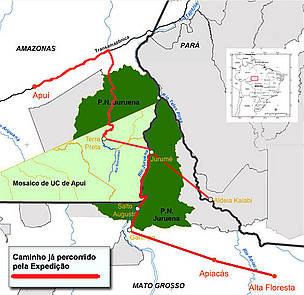 Caminho percorrido pela Expedição Juruena-Apuí / ©: WWF-Brasil / ©: WWF-Brasil