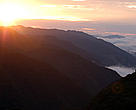 Pôr do sol no Vale do Ribeira, em São Paulo, parte integrante da Ecorregião Serra do Mar