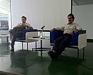 Britaldo Soares (pesquisador da UFMG) e Carlos Alberto de Mattos Scaramuzza (WWF-Brasil) no seminário para jornalistas sobre o Código Florestal.